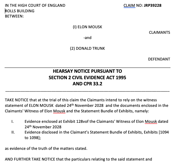 The Civil Evidence Act Notice